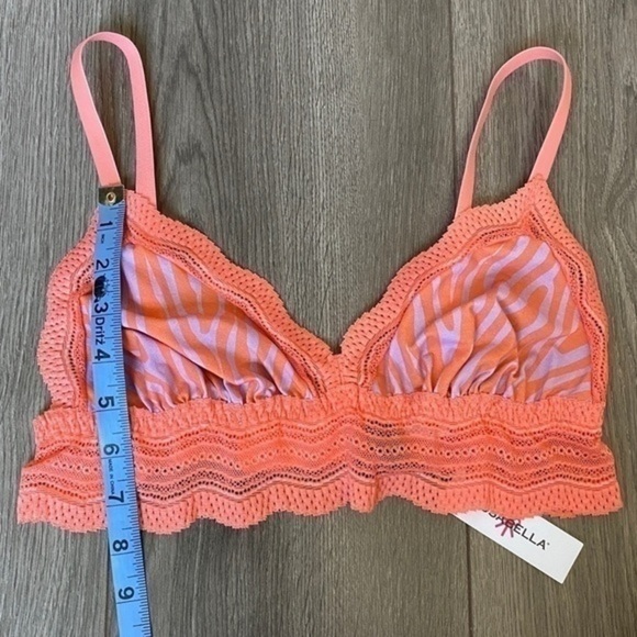 Cosabella Dolce Prt Cotton Bralette In Zebra Icy Violet / Coral Breeze Sz Large - Picture 4 of 16
